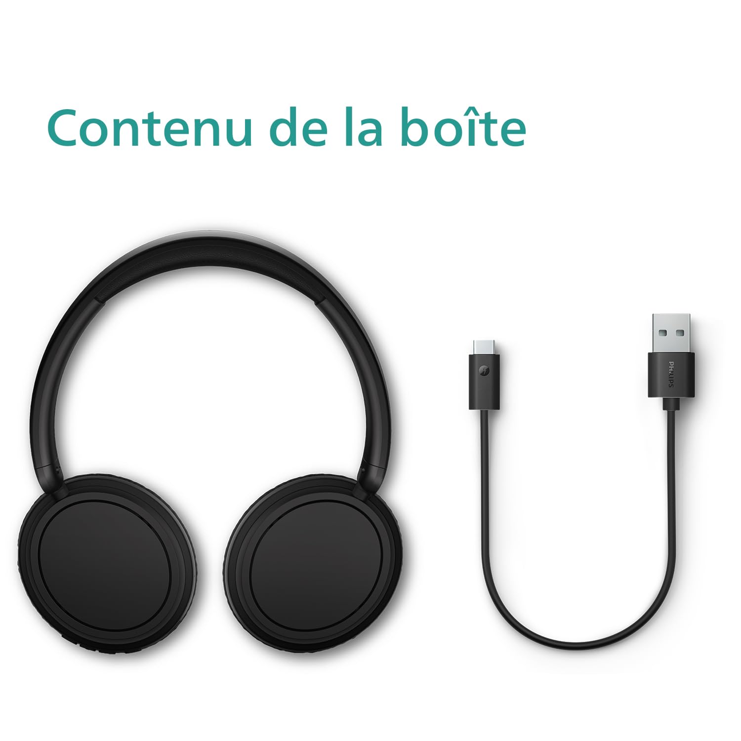 PHILIPS TAH5209BK/00 Casque sans Fil Supra-aural Bluetooth, Isolation phonique Passive, 65 Heures d’autonomie, Son Naturel, appels clairs, Basses dynamiques, Recharge en 2 Heures Via USB-C - Noir