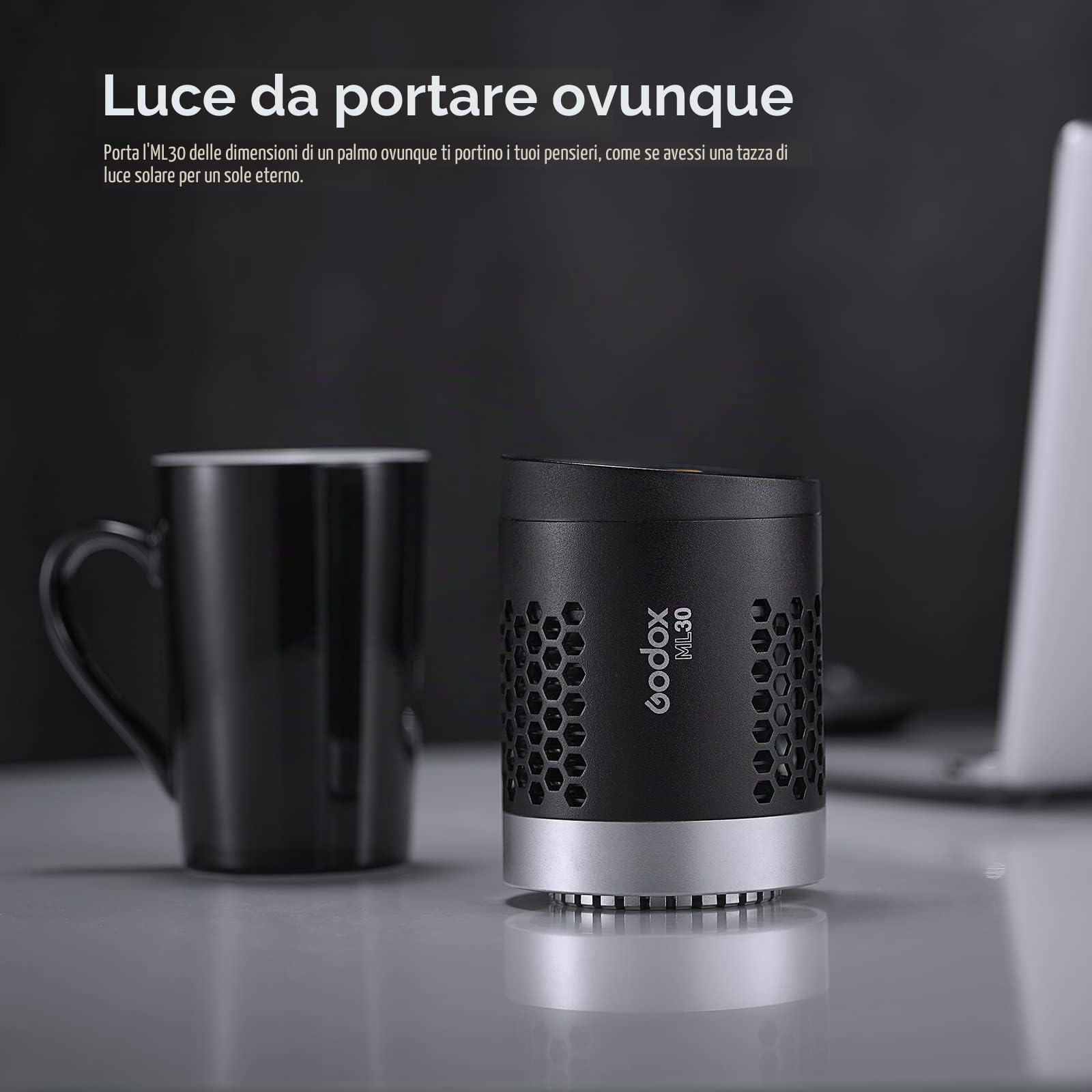 Godox ML30 Luce LED Fotografia 5600K Perline Lampada COB CRI 96 TLCI 97 Modalità Silent 12 Effetti FX Godox-Mount può Essere Utilizzato con ML-CS1625 ML-CD15