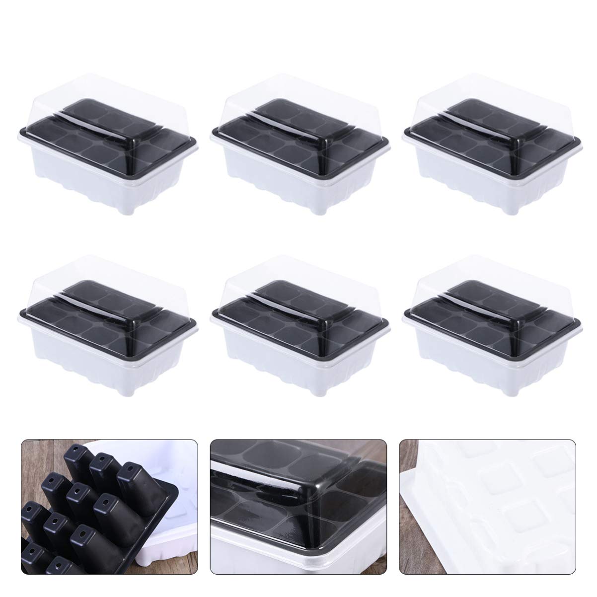 BESPORTBLE Vaschette Semenzaio 10 Confezione 12 Celle Plastico Bianco | Pervious To Light, Drain Holes e Proper Drainage, Gardening per Small Plants e Peppers
