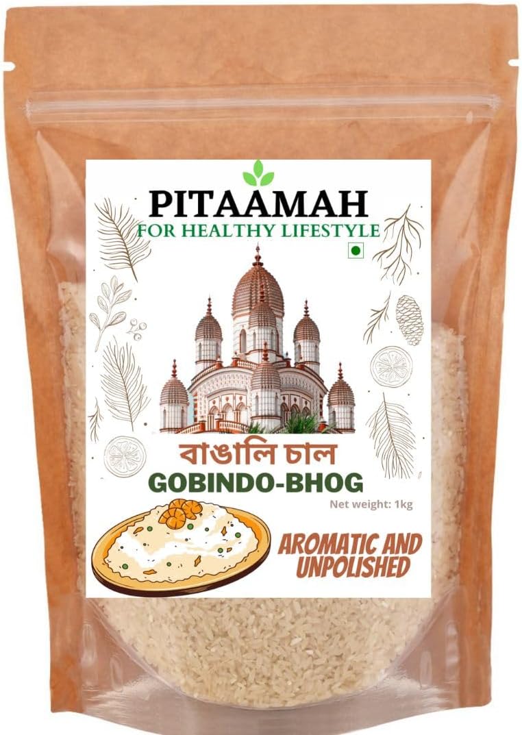 Pitaamah Natural GobindoBhog Rice | 5kg | Aromatic Rice | Unpolished Rice | Jeera Rice | Directly from Bengal Farmers