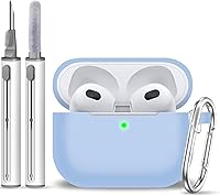 Vista 366 de Funda para AirPods Pro con kit de limpieza, funda de silicona suave para Apple AirPod Pro de 1ª/2ª generación, accesorios de funda AirPods Pro/Pro 2
