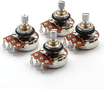 Set of Four 4X Bourns 500K SHORT Split Shaft Audio Taper Low Friction Potentiometers