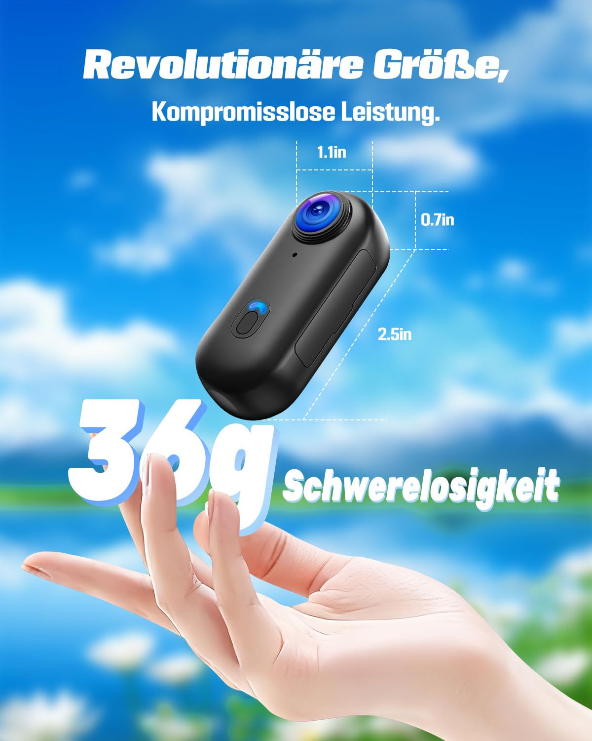 Camera Vlog WiFi, Camera Sport 4K Magnétique Mains Libres avec Clip Rotatif à 360°, Boîtier Etanche pour Promenades avec Animaux, Vélo, Voyages, Vlog, Dashcam Moto