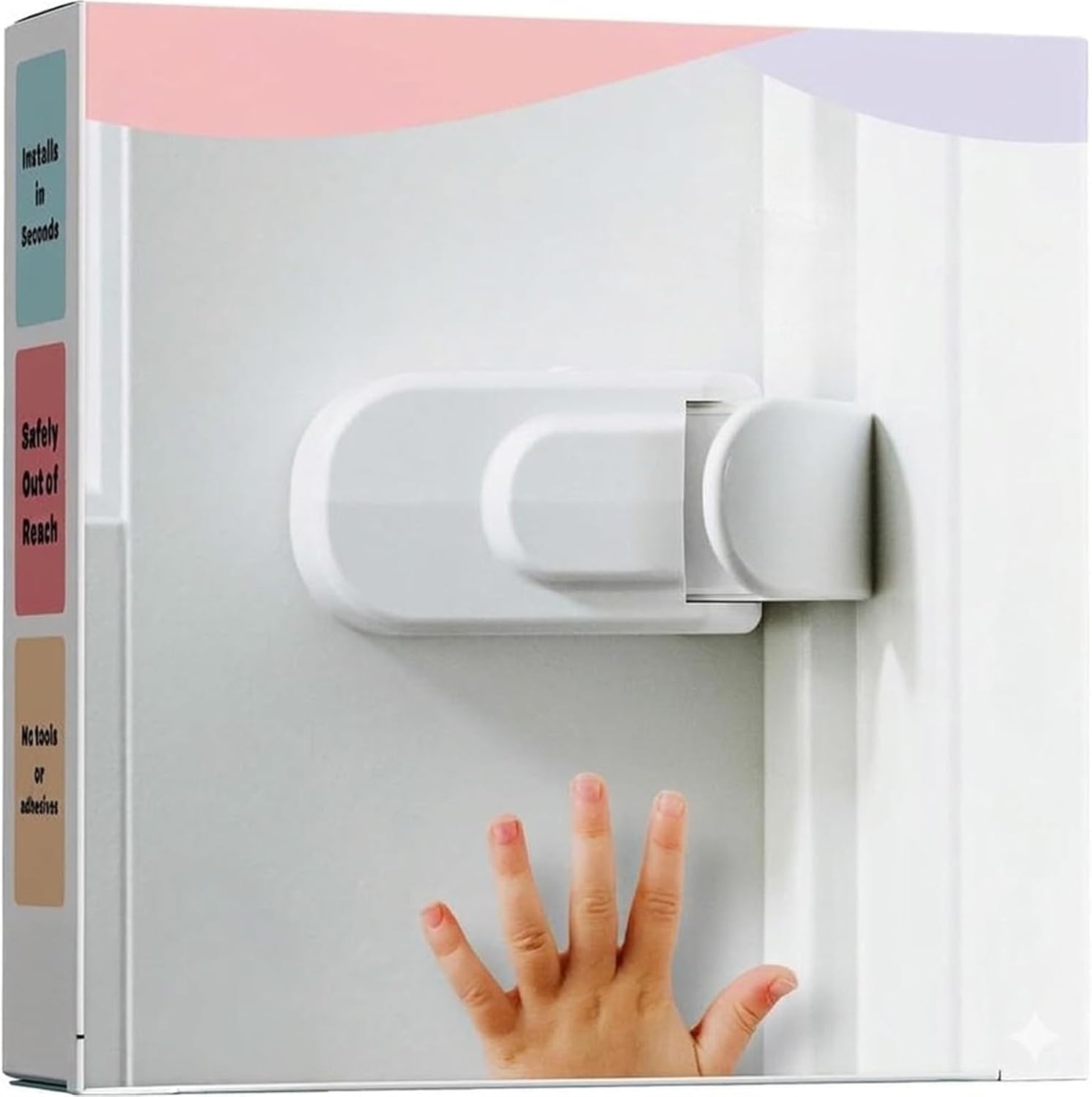 Child Proof Door Lock, Snap-On Door Knob Safety Lock & Door Handle Child Lock, No Tools Required, Fits Knobs & Levers for Baby Toddler Home Safety (4pack)