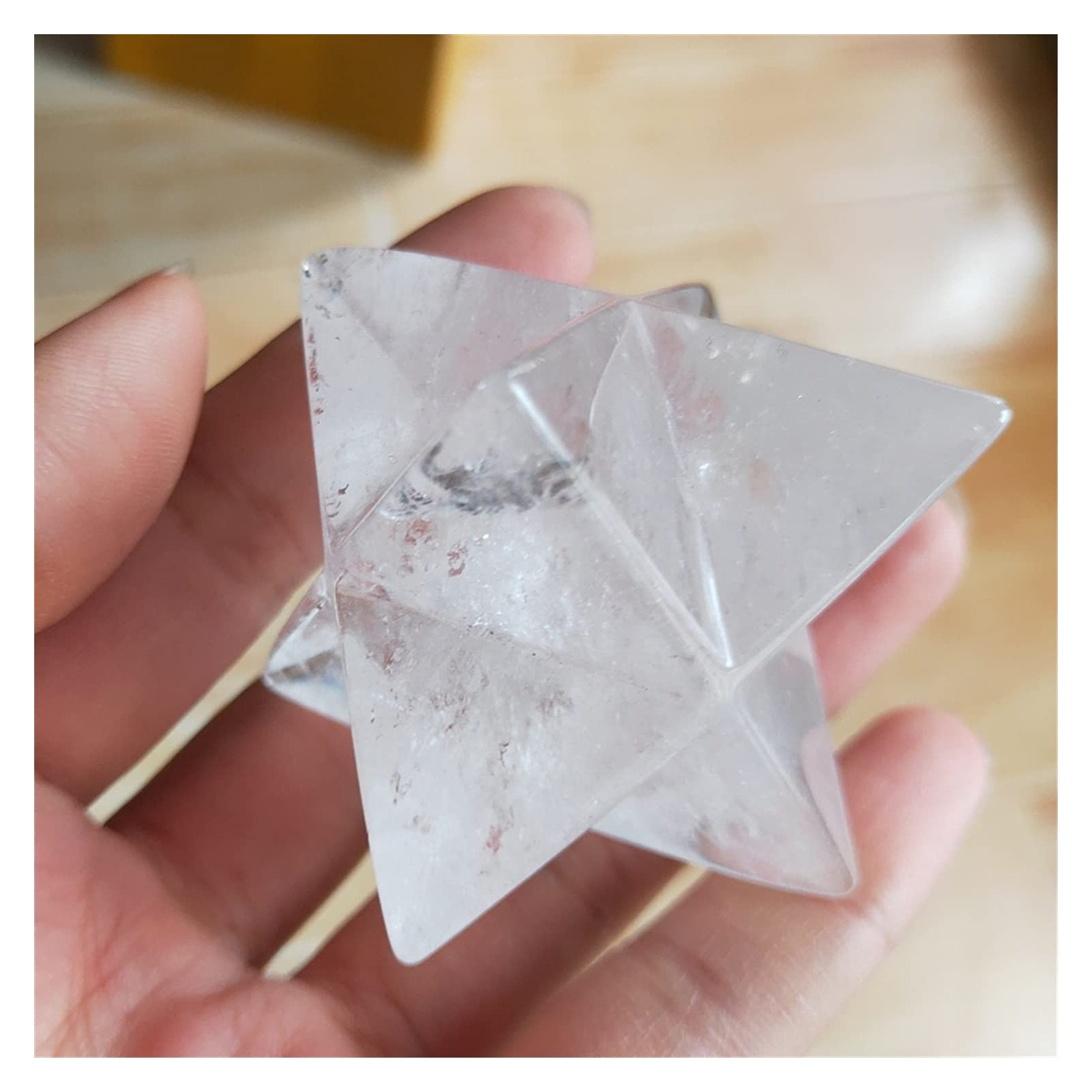 5 cm Natürlicher klarer Kristall Merkaba Pendel Kristallsteine ​​Merkaba Sterne Anhänger Schmuck Halskette Mineralien Voller Textur