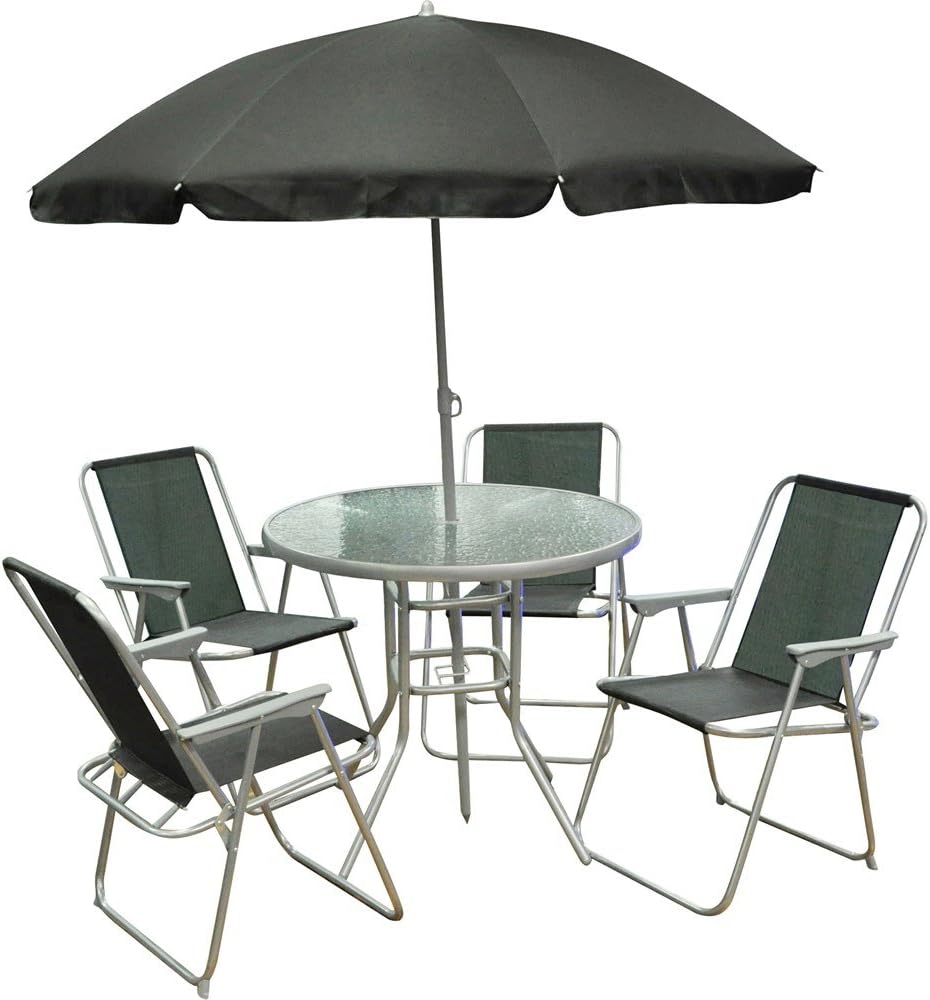 Kingfisher FS6PB Promotional Set (6 Pieces), Black &, 4-Seater, Black and Silver