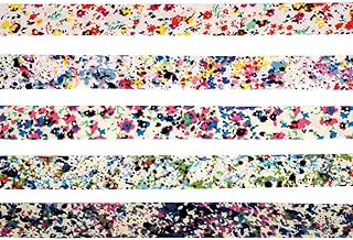 MegaCrea DIY Biais Coton 1 cm x 1 m Fleurs Multicolores 5 pièces