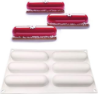 Eclair Silicone Mold for Baking Mousse Cake Chocolate French Dessert Mold(6 Cavities)