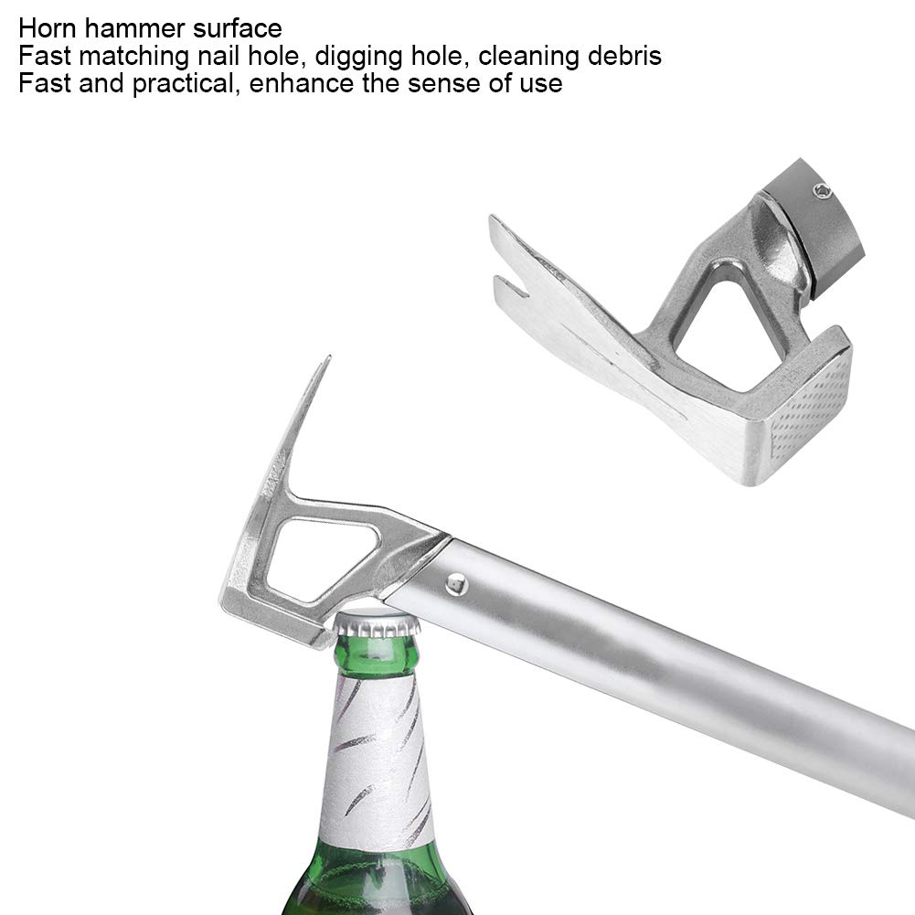 Marteau de Tente de Camping, Maillet Marteau pour Piquet, Extracteur de Clous Avec Ouvre-Bouteille de Bière pour Retirer Les Piquets, Gadget D'extérieur Pratique en Acier Inoxydable