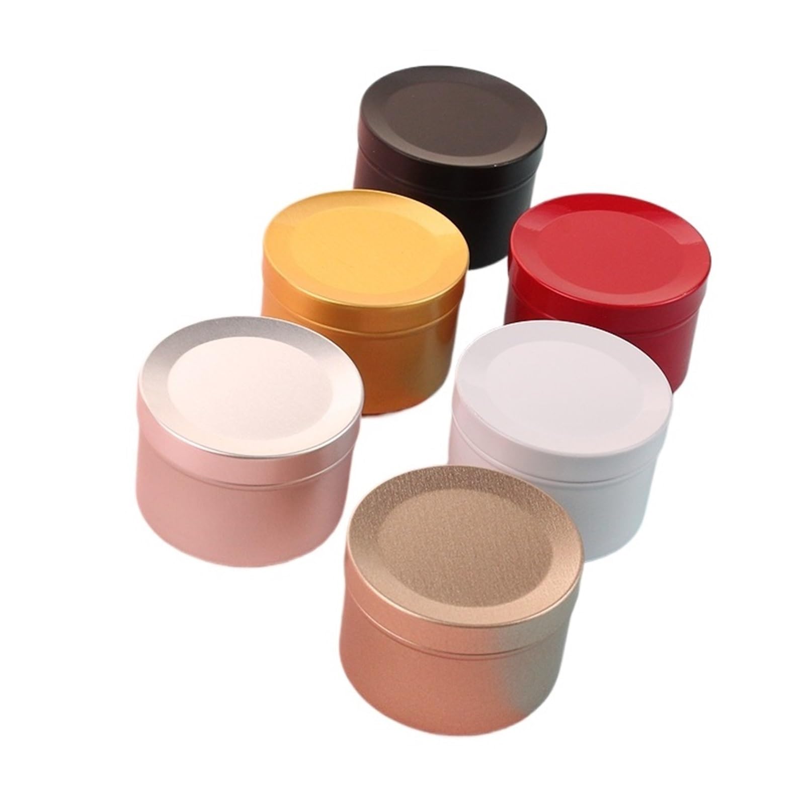 Candle Jars, Empty Aluminum Round Tin Candle Jars 50ml Multicolor 20/60/80/100pcs With Lids(Random Color,100pcs)