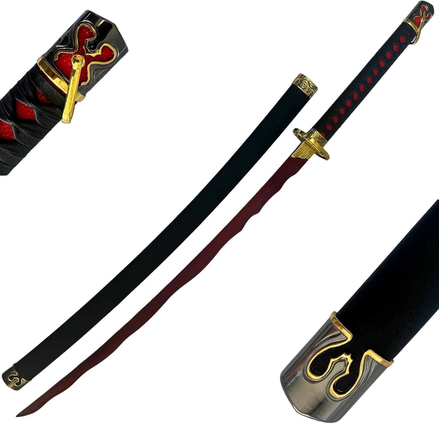 Japanese Elden Ring's Weapon Rivers of Blood Sword，Moonveil Sword, Handmade Katana Samurai Sword Real Steel Metal Blade, Cosplay Collection Gift, Decoration Souvenir