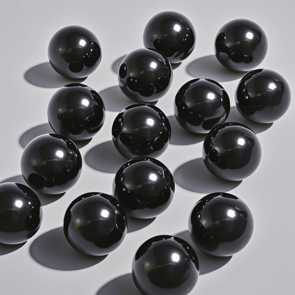 60 Counts Solid Nylon 50 Cal. Paintballs 50 Cal Rubber Balls Ammo for TR50/TP50/HDP50/HDR50 Reusable .50 Caliber Hard Plastic Projectiles for Self Defense (Black)