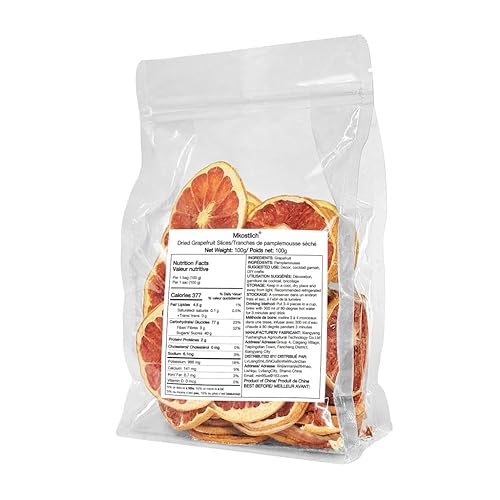 Miniatura 2 de Mkostlich Rebanadas de pomelo seco, 3.52 oz100 g de toronja deshidratada para cócteles, rodajas de pomelo rojo, sin azúcar añadido