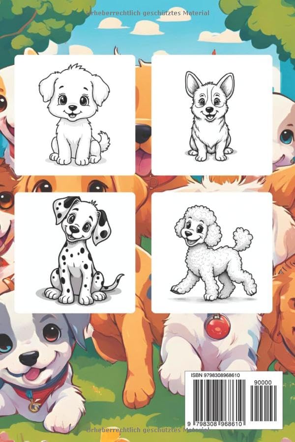 Süße Hundewelpen: Das Malbuch für Erwachsene und Kinder mit süßen Hundebabys zum Ausmalen zur Entspannung & Stressabbau