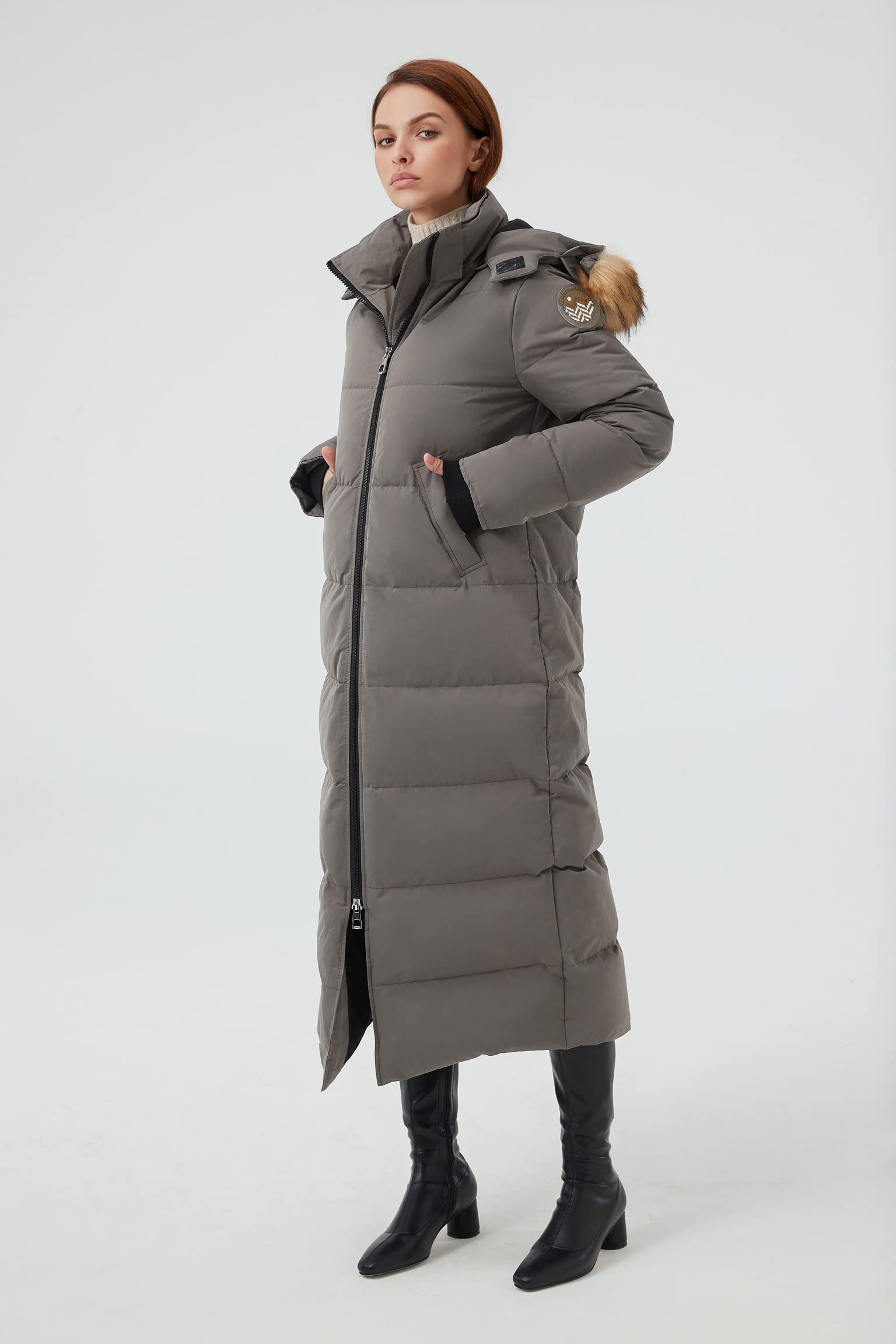 Fitouch Waukee Cappotto Lungo da Donna con Imbottitura in Piumino | Potere di Riempimento 700+ | Lunghezza Intera