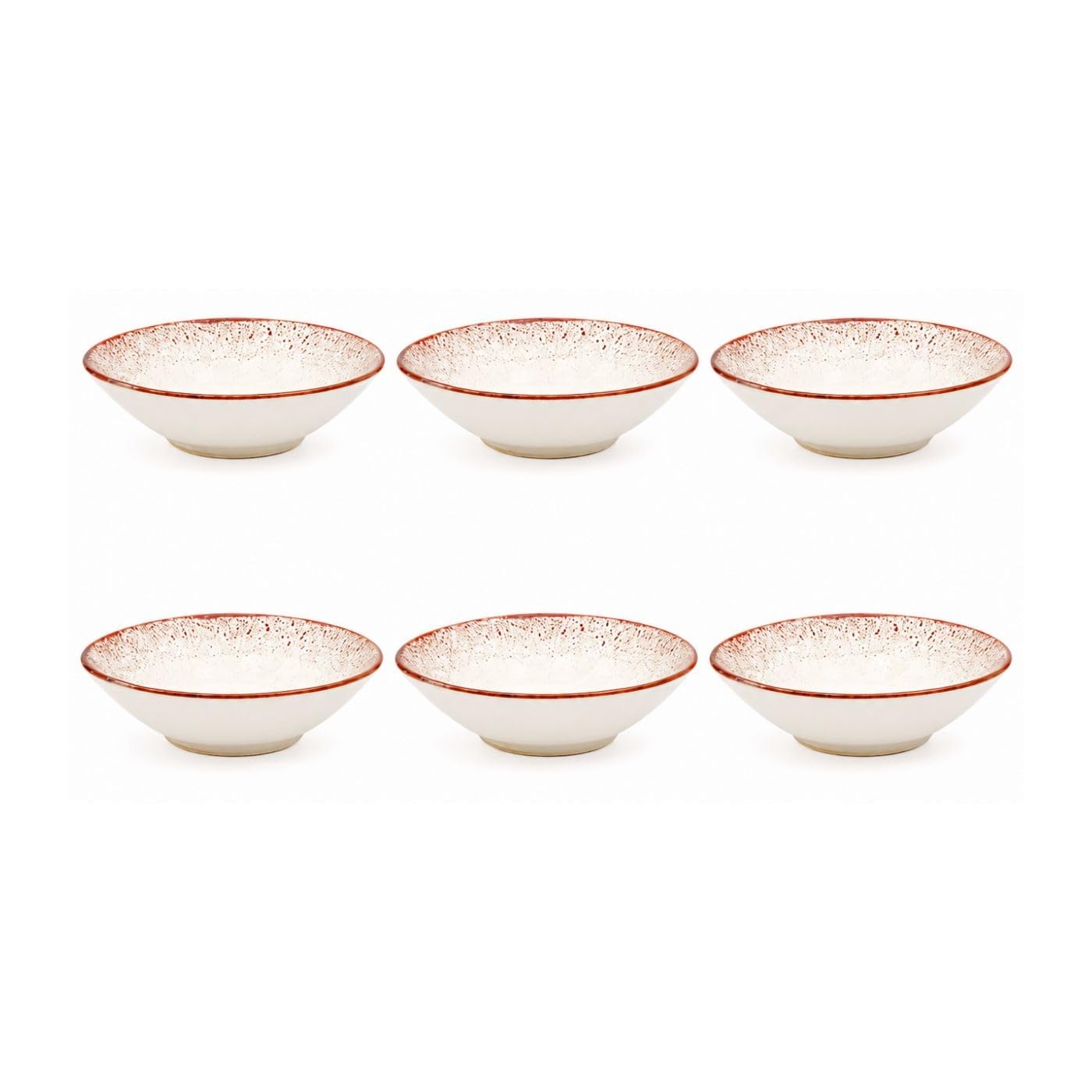 Artime Lot de 6 Assiettes Creuses, Assiettes en Céramique beige et Rose, Chic, Assiette à pâtes, Adapté Lave-Vaiselle et Micro-onde