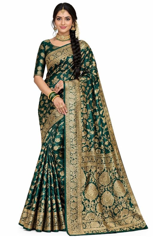 Sari Banarasi en soie pour femme avec chemisier non cousu pour toutes occasions