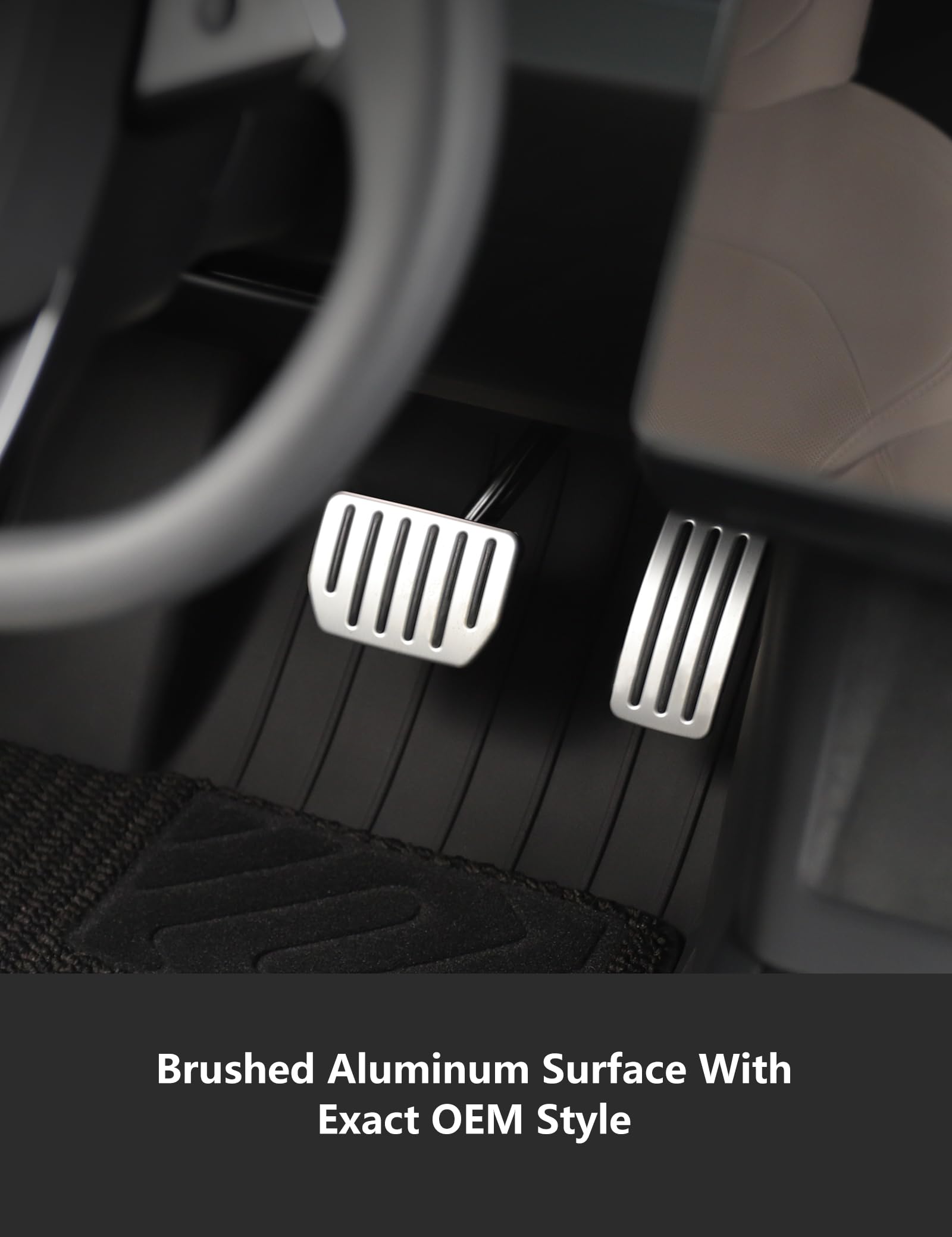 TPARTS Alluminio Self-Flip Lock Performance Pedali Set Acceleratore Freno Pedali Copertura per Tesla Model 3 Highland 2024+/Model Y Juniper 2025+Protezione Antiscivolo Accessori Pedale Pad Ricambio