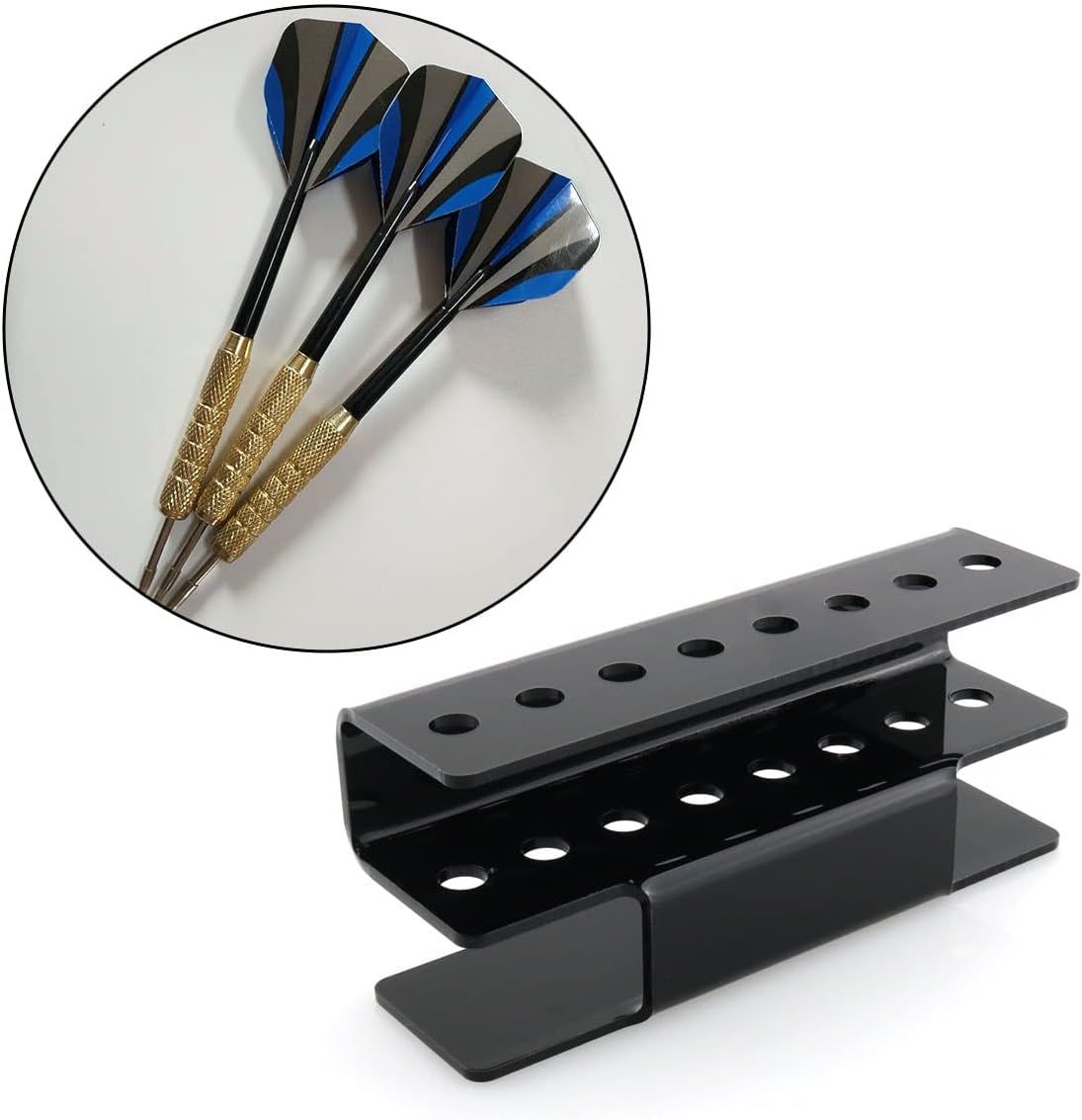 Acrylic Dart Holder Wall Mount Indoor Rack 17x4.5x7.3cm Black