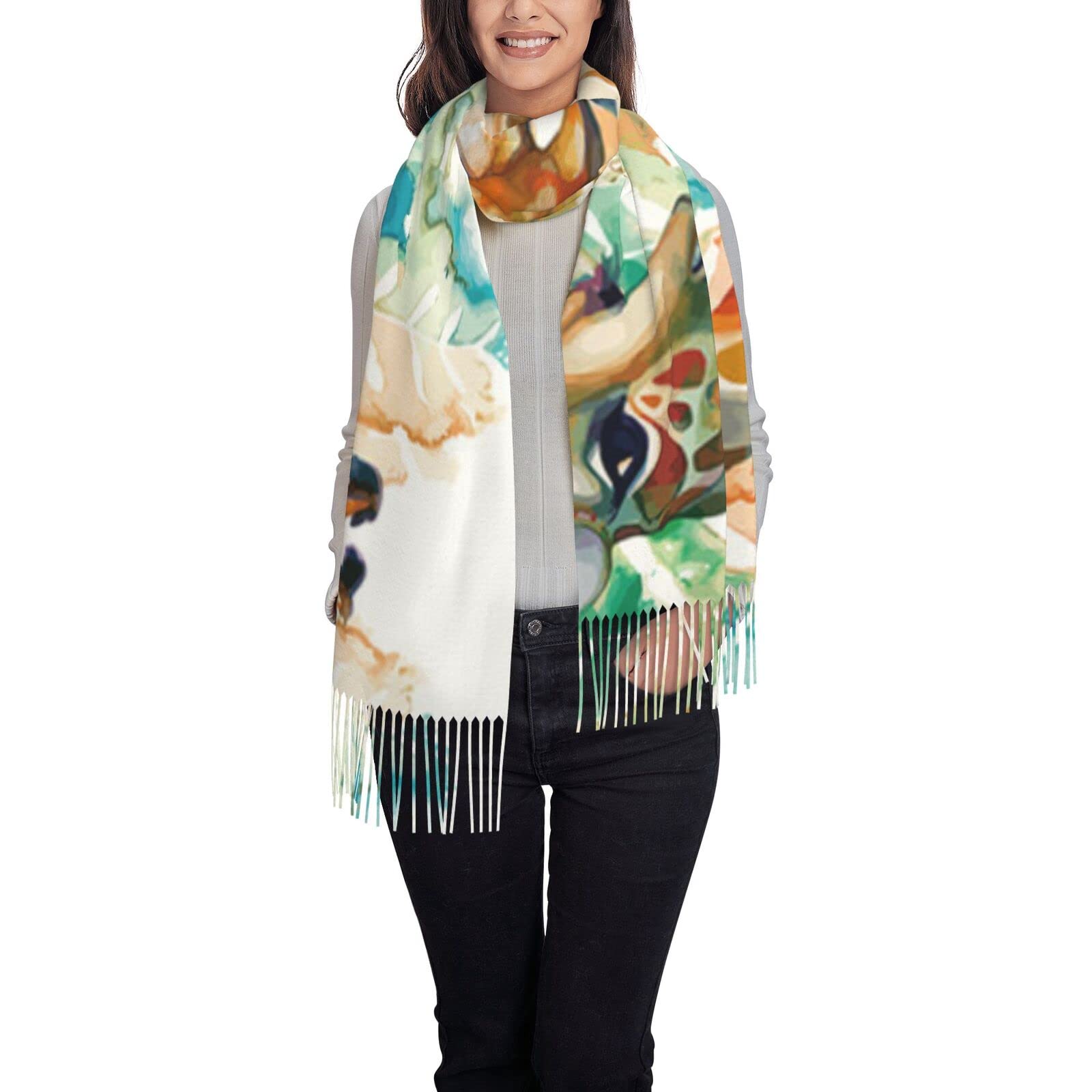 ASEELO Giraffe Women Scarves Winter Long Soft Warm Wraps Wool Tassel Shawl Stole Scarf Ladies