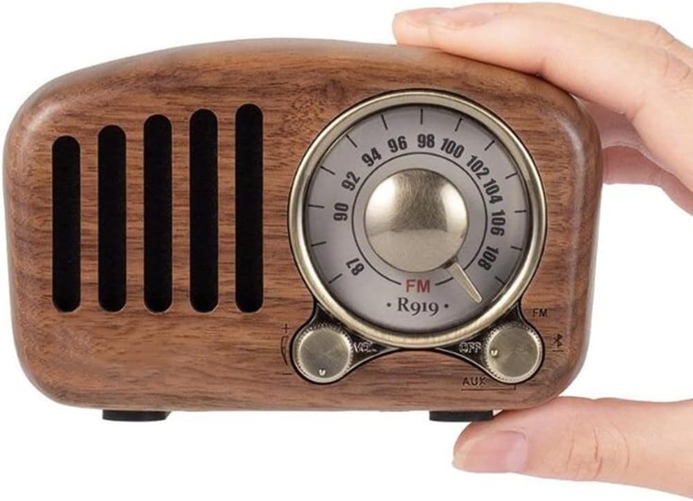 Vintage Radio Retro Walnut Wooden FM Old Fashioned Classic Strong Bass Enhancement