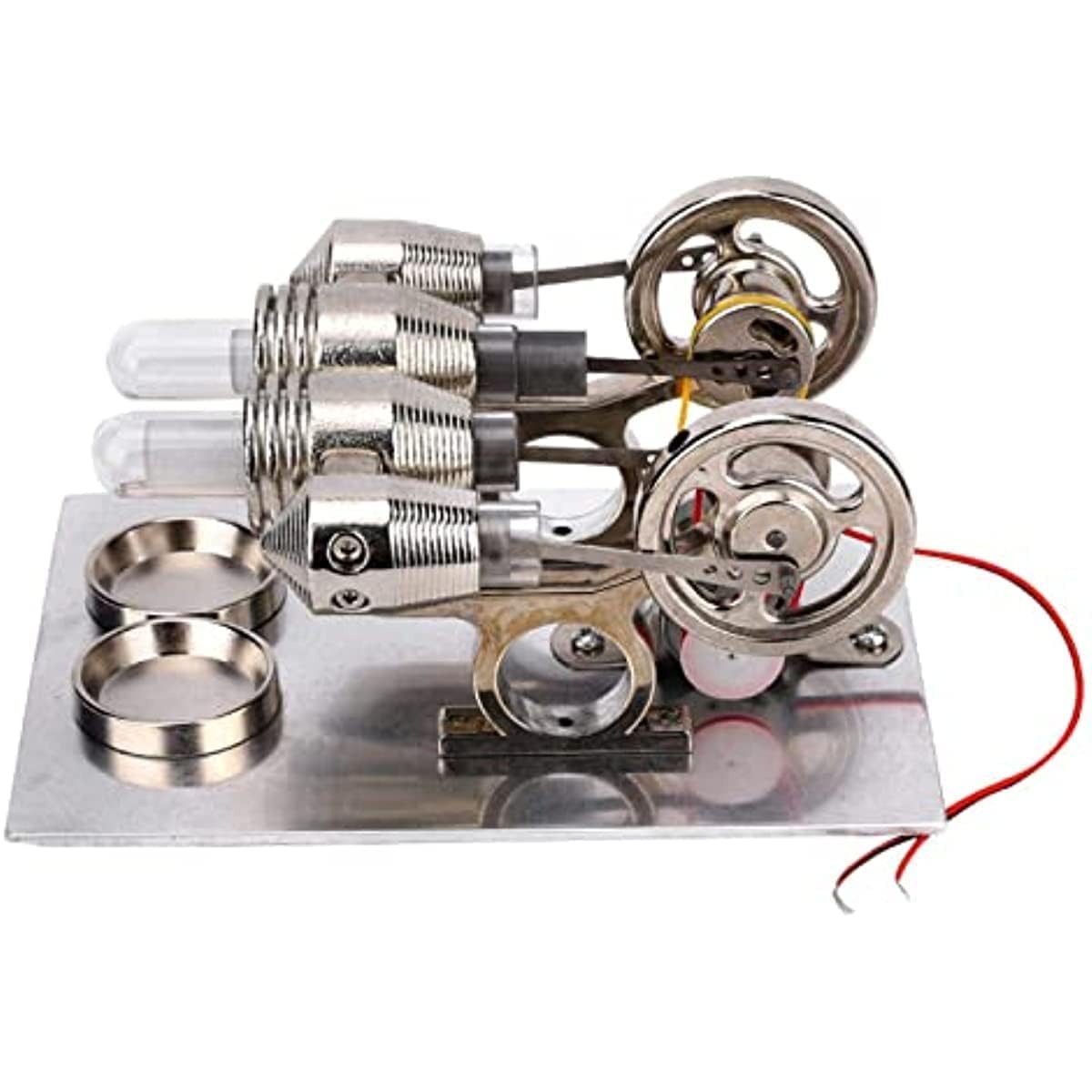 Pratico Motore Stirling 4 Cilindri per Bambini per l'Apprendimento Fisico/Meccanico per Insegnanti Props Dimostrazione