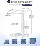 Adjustable Laptop Stand for Desk, DJ Laotop Riser, Ergonomic Small Sit to Stand Desk Converter, Support Working on Computer Standing, Compatible with MacBook and All 13"-16.5" Laptops, Silver