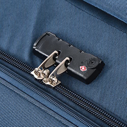 Convenient Travel with Expandable Softside Luggage Set, Lightweight, TSA Lock, Multi-Directional Spinner Wheels, Dark Blue4
