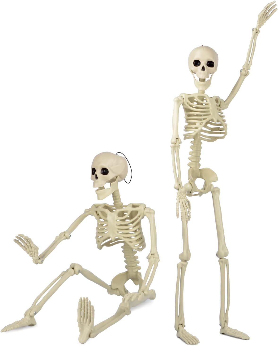 2 Packs 60cm Posable Halloween Skeletons, Movable Joints Skeleton Halloween Decoration