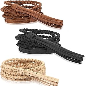 3 Cinture Intrecciate Con Frange Per Donna - Vita Regolabile Per Abiti, Gonne E Jeans