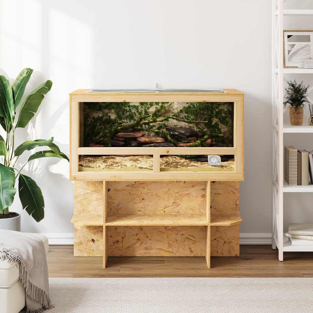 Terrarium Braun 100x50x100 cm OSB Indoor | Terrarien, Reptil Fütterungsbox für Reptilien, Schlangen, Schildkröten, Amphibien