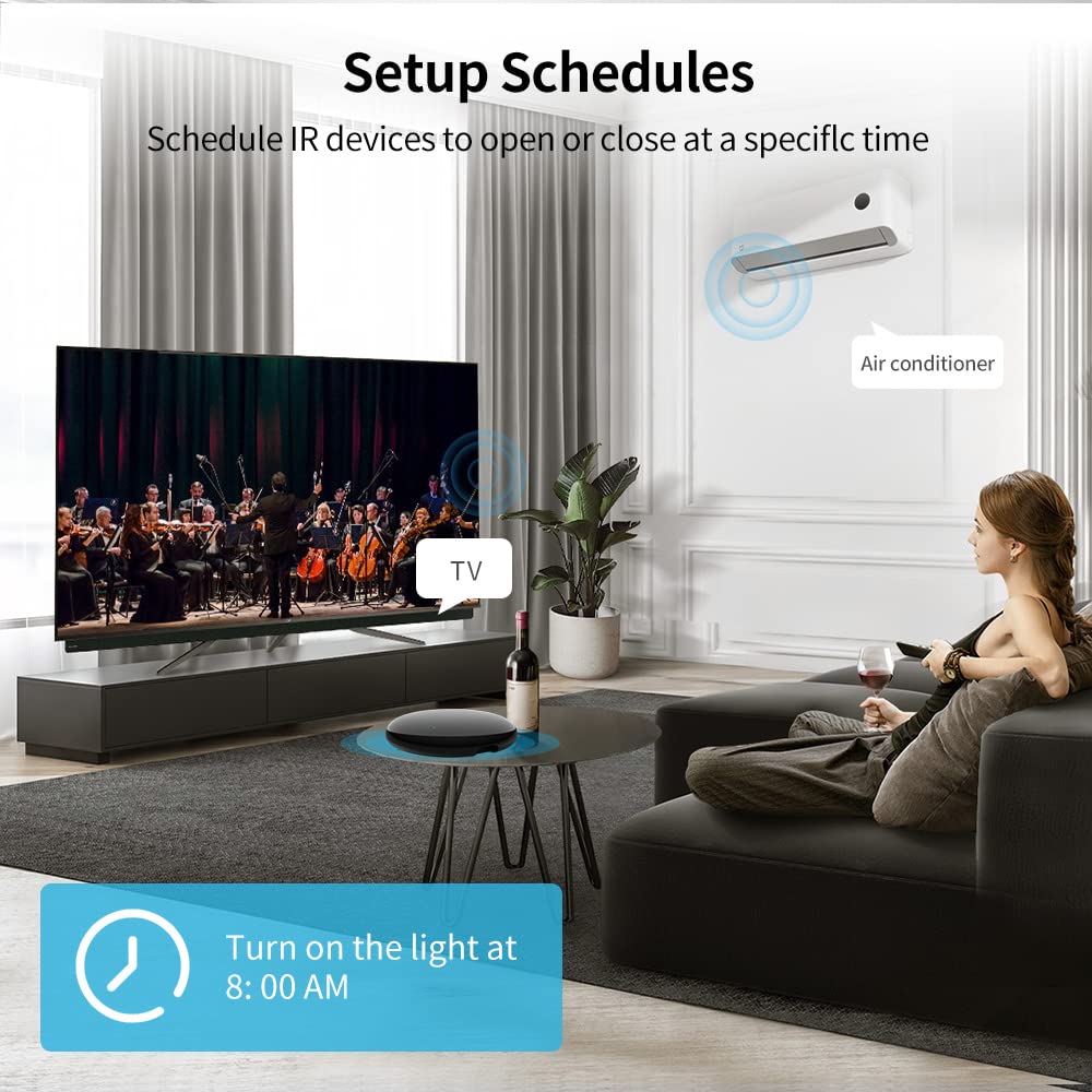 eMylo Telecomando Universale IR Smart, WiFi Termometro Igrometro per Ambiente Misuratore di Umidità e Temperatura Interno, Smart Home Automation, Compatibile con Alexa e Tuya per TV DVD