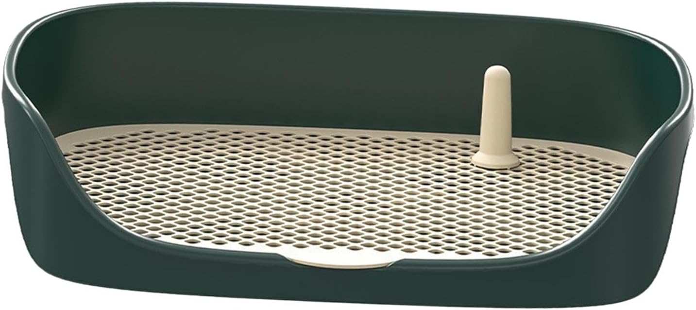 Pet Dog Toilet Puppy Training Potty Tray Portable for Cat Training Pad Holder with Protection Wall Litter Box Trainer Corner, Green L