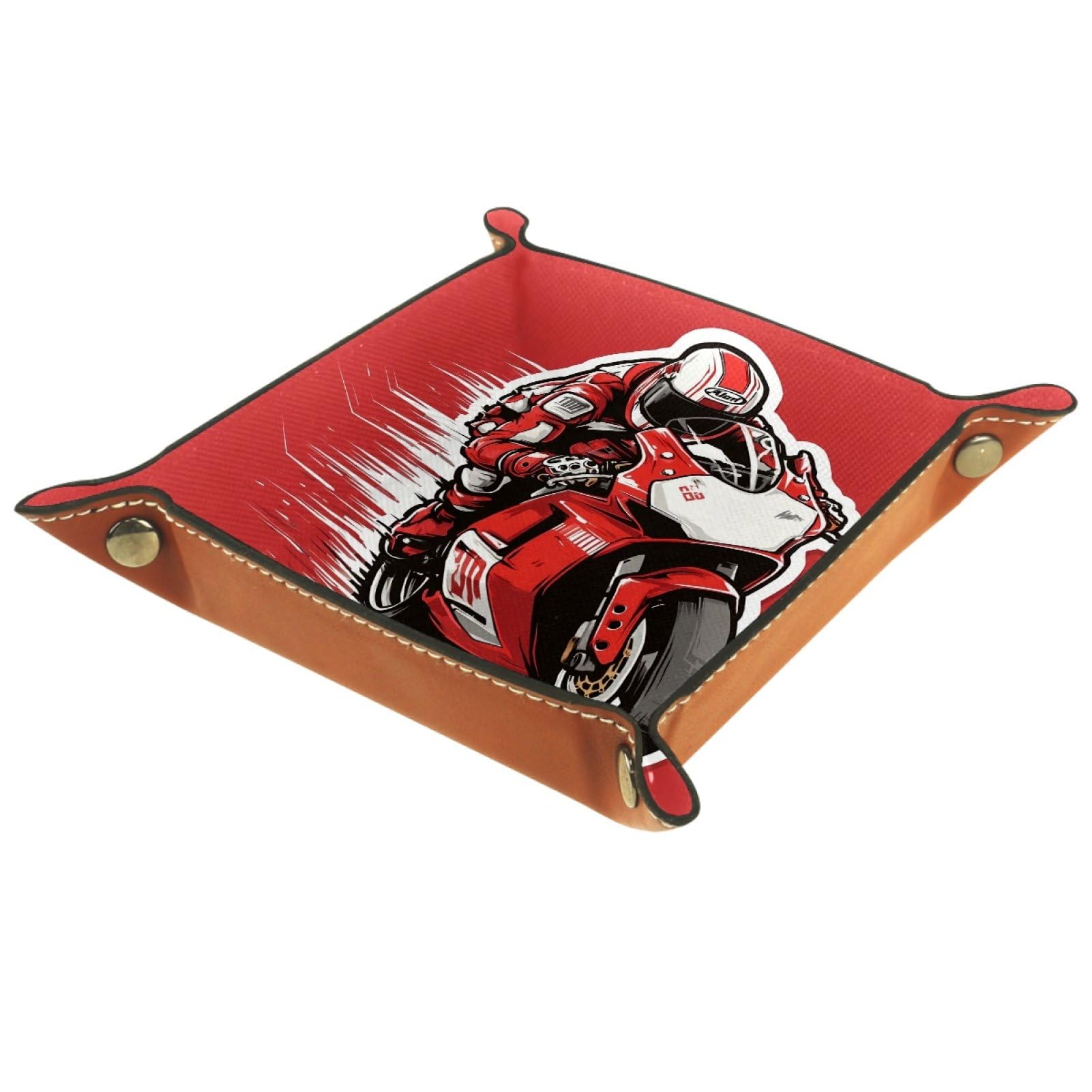 VAPOKF Motorcycle Dice Tray, Folding Microfiber Leather Dice Holder for Dungeons and Dragons RPG Dice Gaming D&D and Other Table Games
