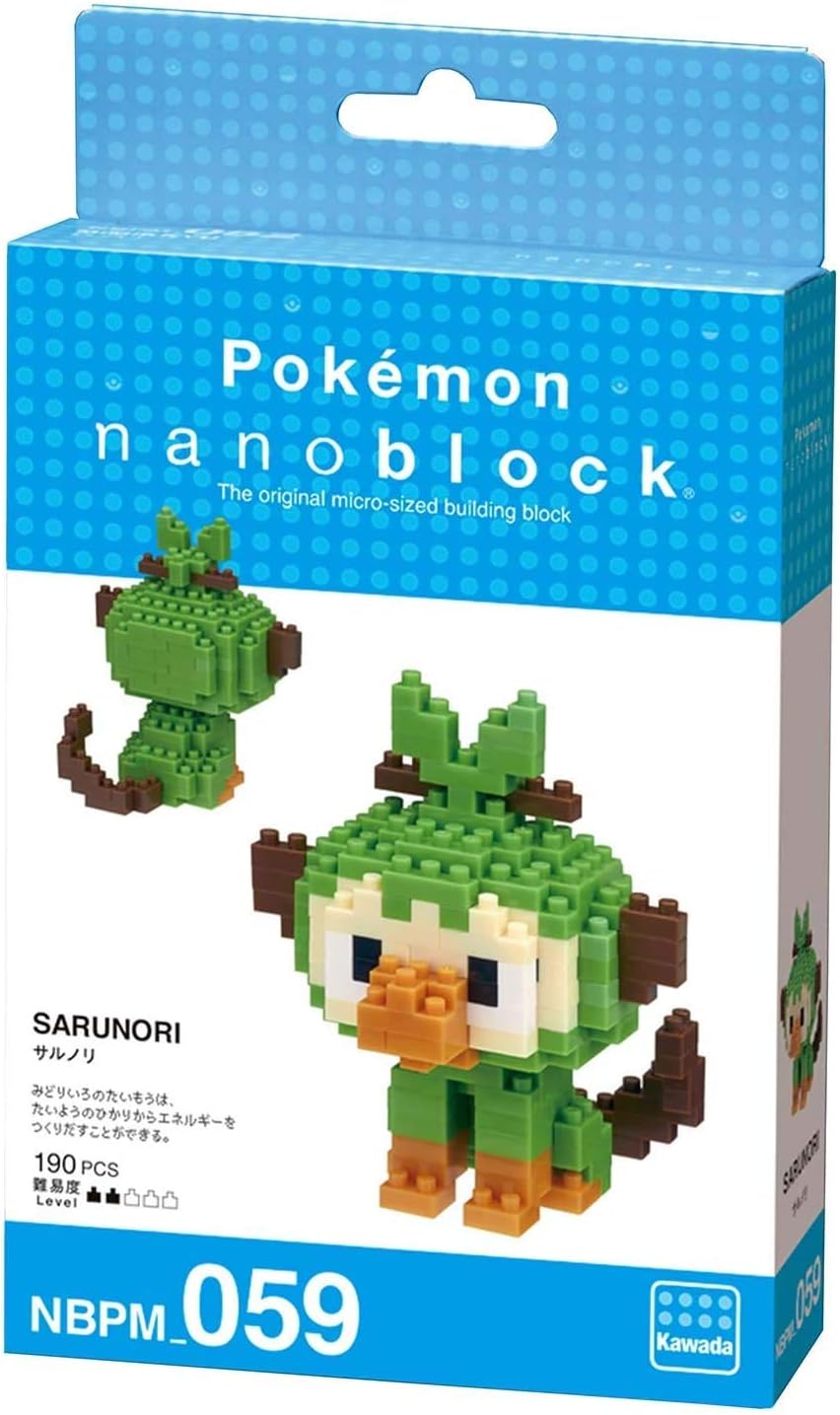 Nanoblock - 3 Set Bundle - Grookey, Scorbunny and Sobble (Sarunori, Hibanny and Messon in Japan) - Adjustable Pokemon Characters (Japan Import)