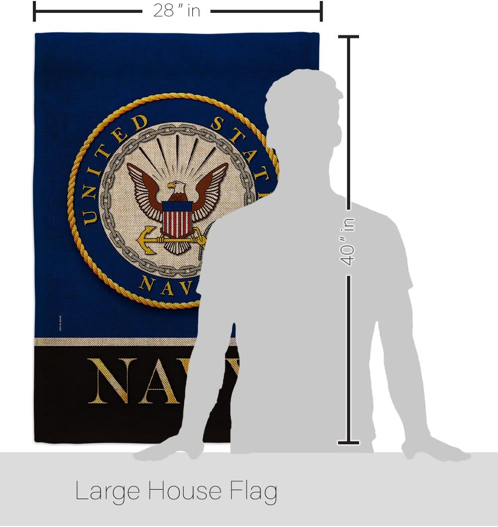 US MILITARY United State of Navy Burlap House Flag Armed Forces USN Seabee American Military Veteran Retire Official Decoration Banner Small Garden Yard Gift Double-Sided, Made in USA