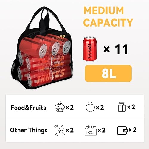Miniatura 3 de AIOMXZZ Lonchera con diseño de camión de construcción para niños, pequeñas bolsas de almuerzo aisladas, lonchera reutilizable Kawaii para niños,