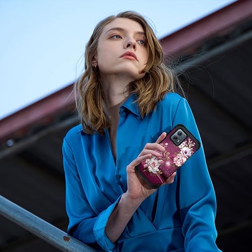 Miniatura 7 de Hocase Funda para Moto G 5G 2023, protección resistente a prueba de golpes, parachoques de goma de silicona suave+funda protectora híbrida de