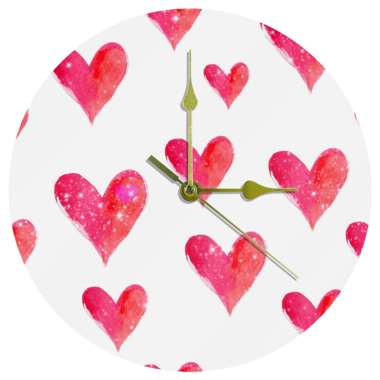Horloge murale sans tic-tac acrylique rose pour retrouver le calme