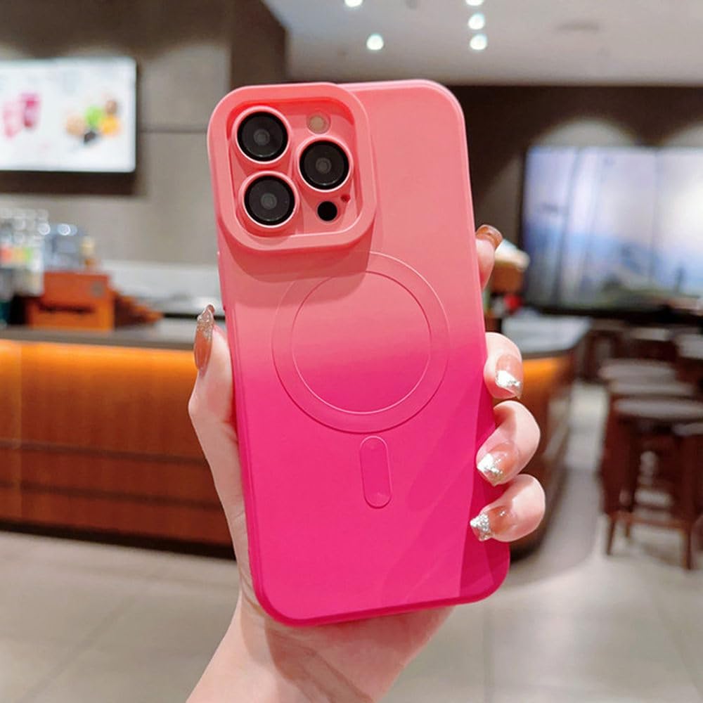Coque silicone liquide dégradé iPhone 15 Pro couverture magnétique - 8