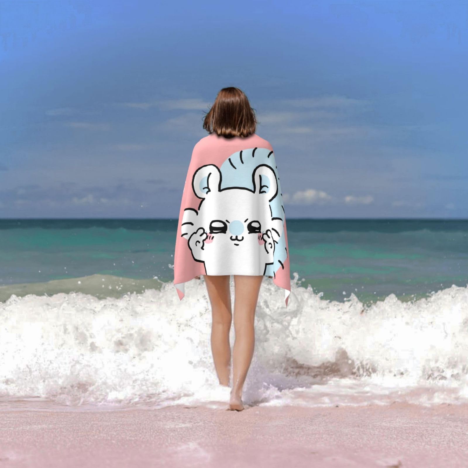 Amazon｜バスタオル ちいかわ モモンガ フェイスタオル ビーチタオル