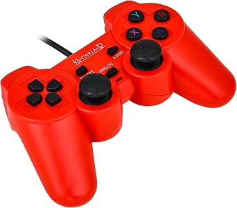 Kontorland Kablolu PC Gamepad – D-Input & X-Input Destekli Çift Titreşimli USB Oyun Kolu (Kırmızı)