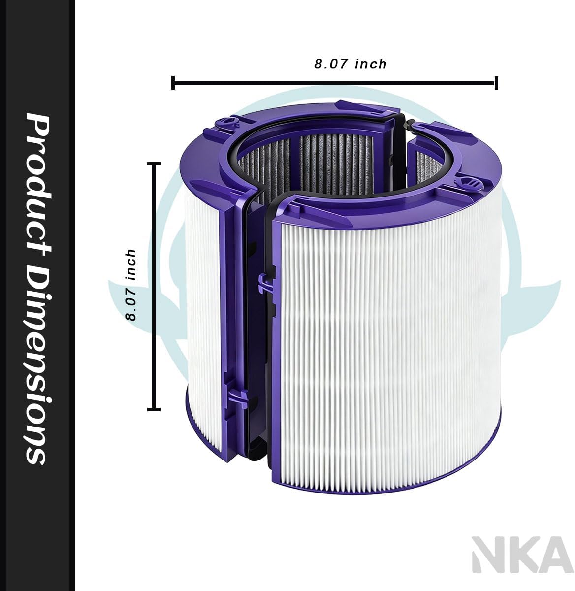 1 Pack Upgraded 2-IN-1 Filter for Dyson PH04 PH03 PH02 PH01 TP10 HP10 HP09 TP09 HP07 TP07 HP06 TP06 Hot + Cool 360° Air Purifier HEPA+Activated Carbon Filter, Part #970341-01