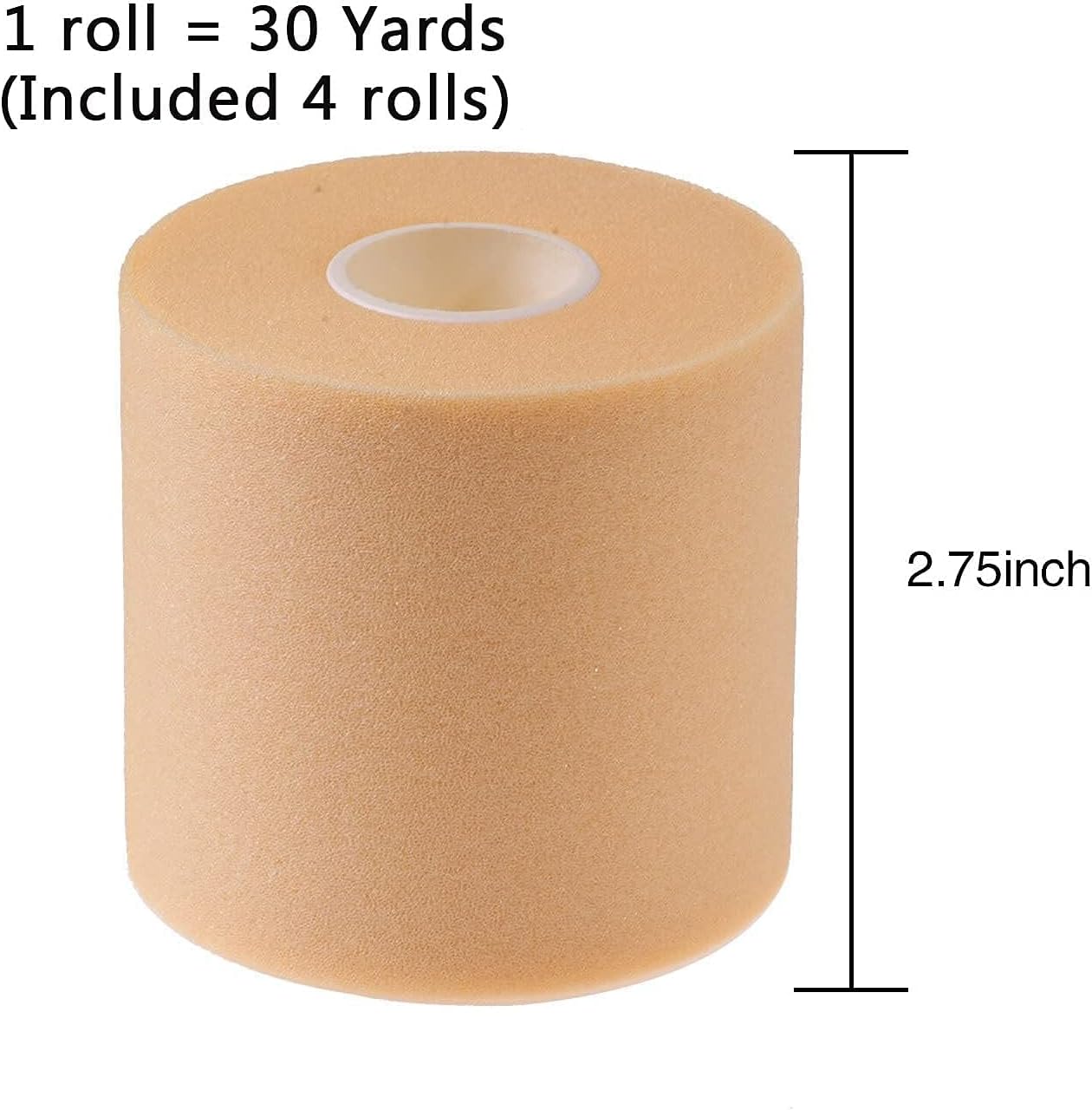 4 Rolls Foam Underwrap Bandage Pre-Wrap Sports Tape for Athletic Ankles Wrists Hands and Elbows Knees,2.75 Inches x 30 Yards （Beige） Latex Free : Health & Household