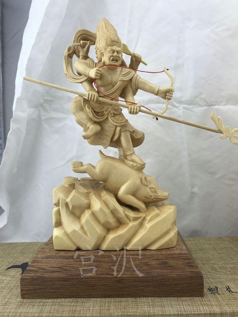 Amazon.co.jp: 沢供養品 摩利支天 祈る厄除 木彫仏像 仏壇仏像 招財 