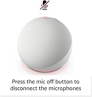 Vista 6 de Echo Dot (5ª generación, versión 2022) en paquete Glacier White con bombilla de color inteligente TP-Link Kasa