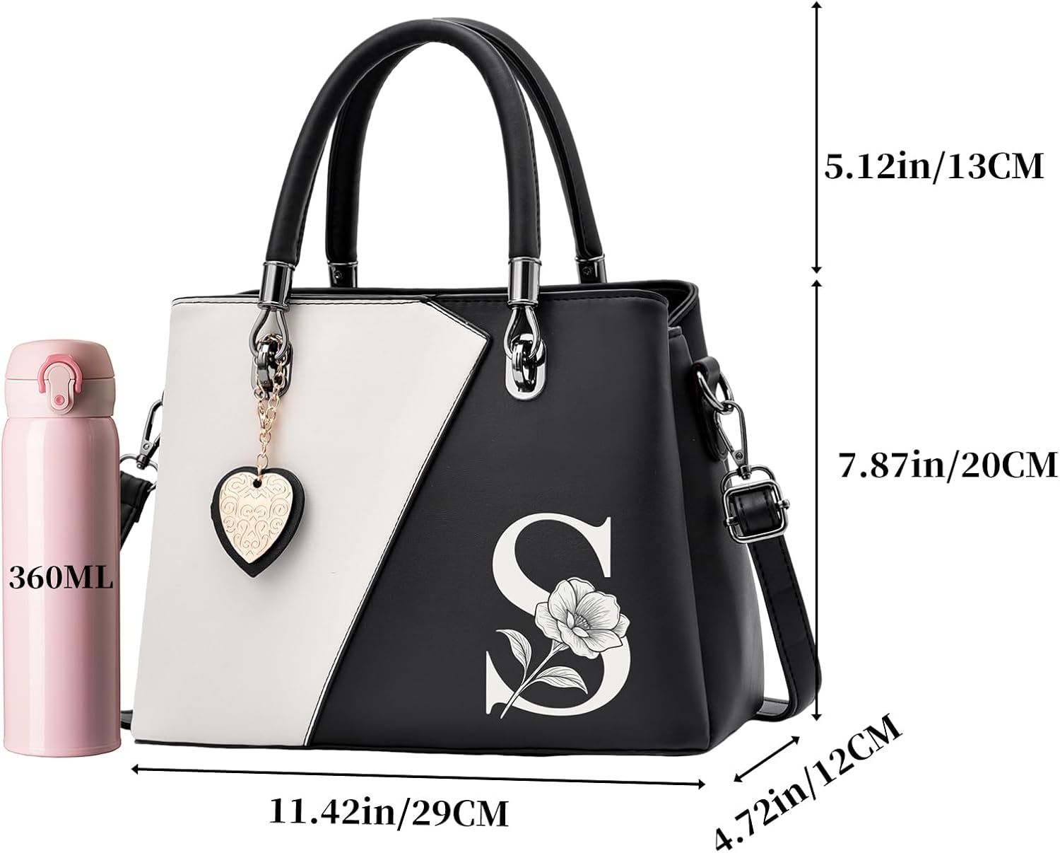 I IHAYNER Women PU Leather Purses and Handbags Top Handle Satchel Tote Shoulder Crossbody Initial Handbag for Ladies