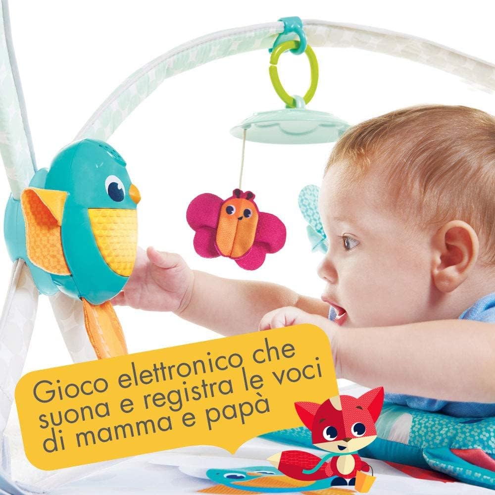 Tiny Love Dynamic Gymini Palestrina bambini evolutiva con Archi Regolabili, Palestrina musicale con gioco con musiche e luci, Tappeto Gioco pieghevole grande 100 x 90 cm, Collezione Meadow Days
