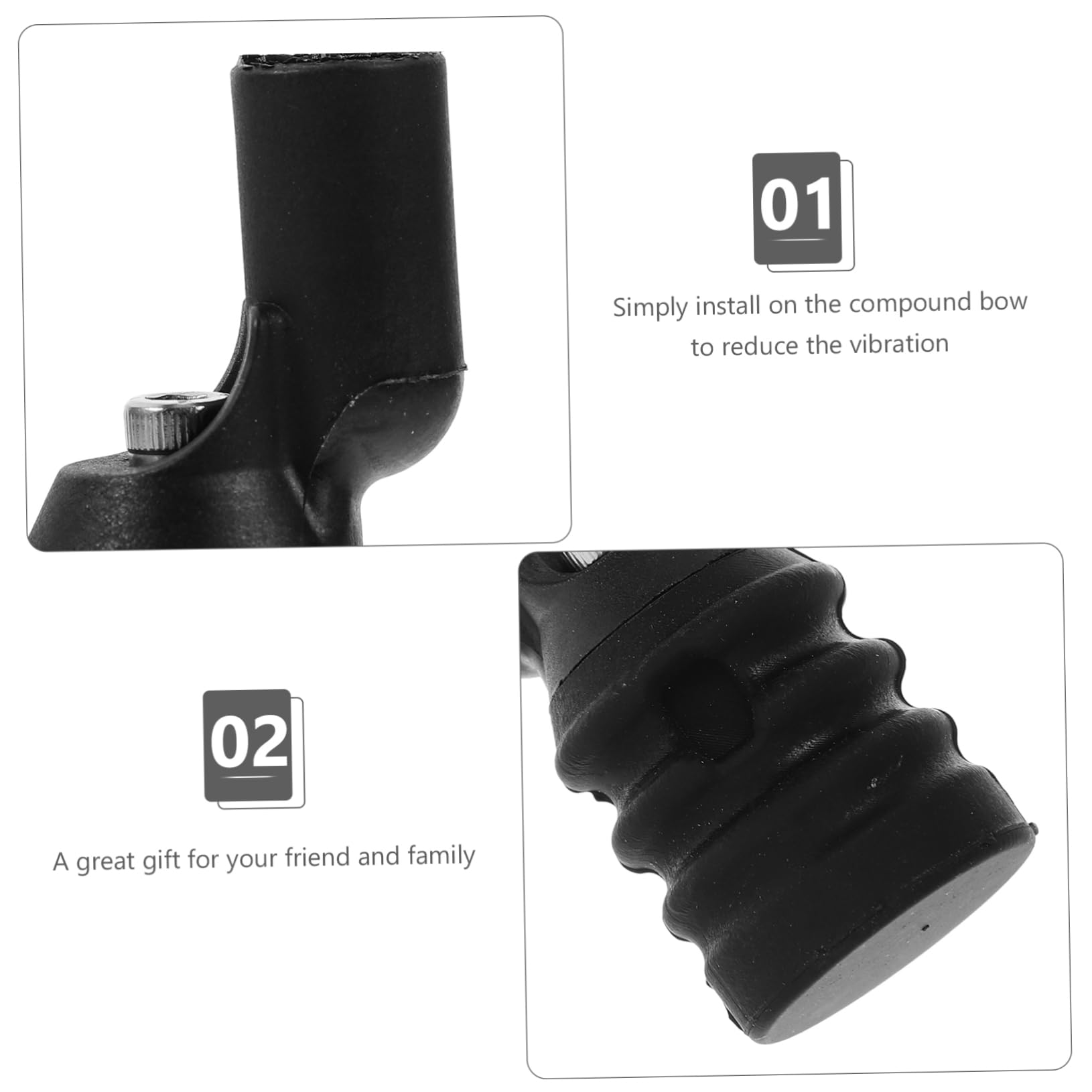 BESPORTBLE Pcs Vibration Damper Stabilizer Compound Stabilizer Kit Arrow Absorber for Hunting Easy Install for Club Sports Black