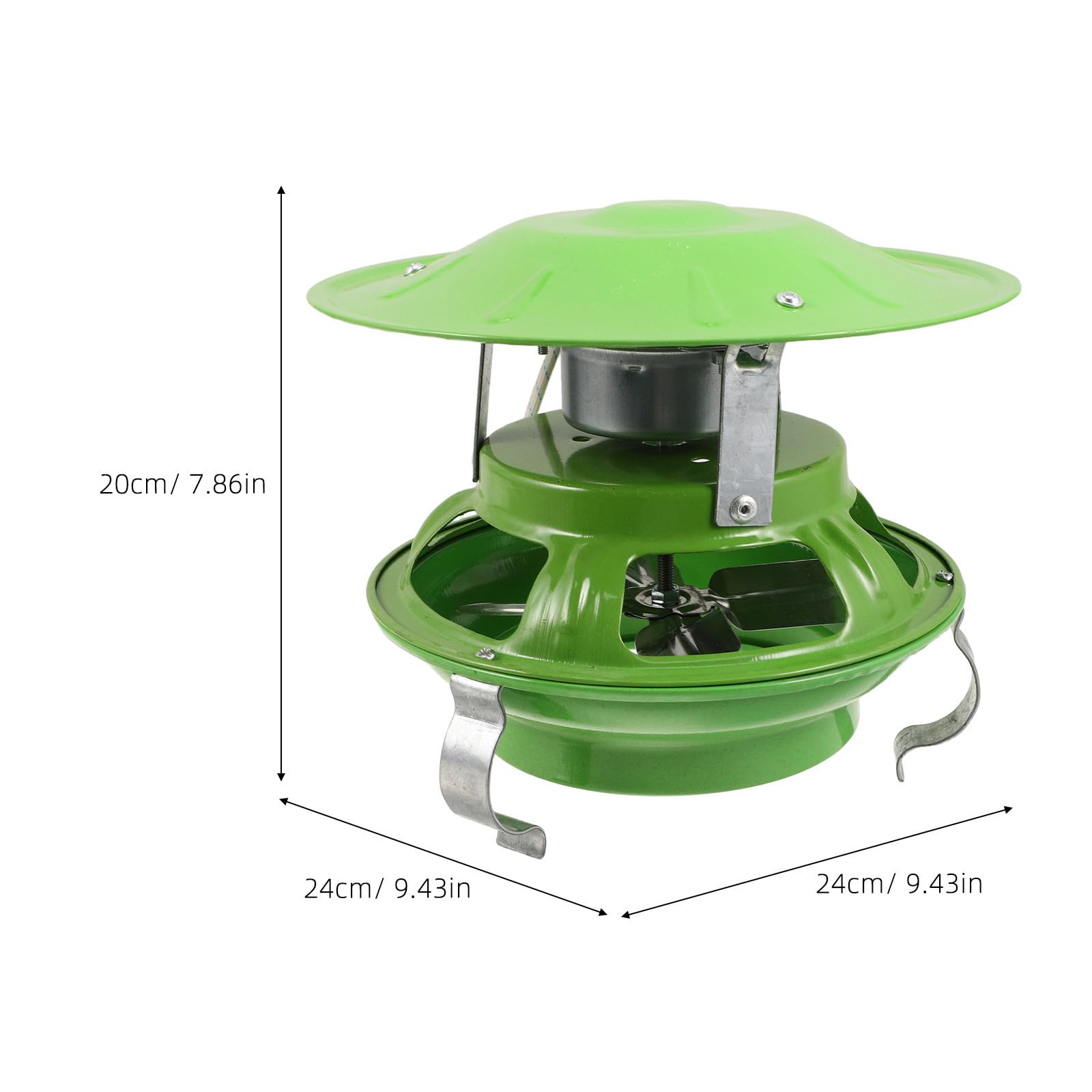 Ventilatore Tiraggio Indotto per Stufa, Ferro, Apertura 13cm, Verde